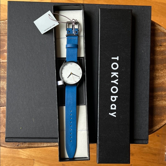 TOKYObay Classic Blue Watch with White Dial